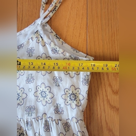 NWT Magaschoni Floral Linen Maxi Dress Cream L Large Summer Flower Cottagecore - Picture 11 of 12